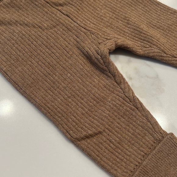 Zara knitwear taupe brown Rib KNIT LEGGINGS 1-3 months baby new with tags - Picture 5 of 6